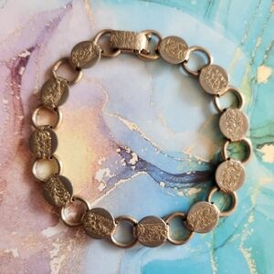 Vintage Sarah Coventry Metal Floral Bracelet (Looks Disco When Reversed)